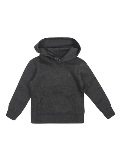 Polo Ralph Lauren Kids' Hooded Pocket Hoodie In Gray