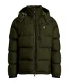 Polo Ralph Lauren Logo Embroidered Hooded Down Jacket In Green