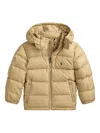Polo Ralph Lauren Kids' Hooded Puffer Jacket In Brown