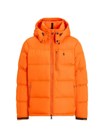 Polo Ralph Lauren Hooded Puffer Jacket In Orange