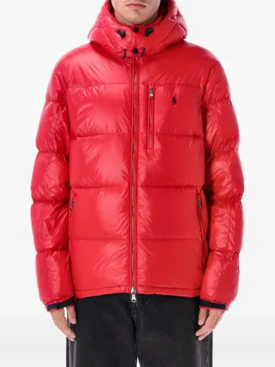 Polo Ralph Lauren Hooded Puffer Jacket In Red