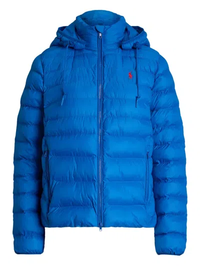Polo Ralph Lauren Hooded Quilted Coat In Blue
