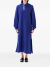 Polo Ralph Lauren Hoodie Knit Dress Side Slits In Blue