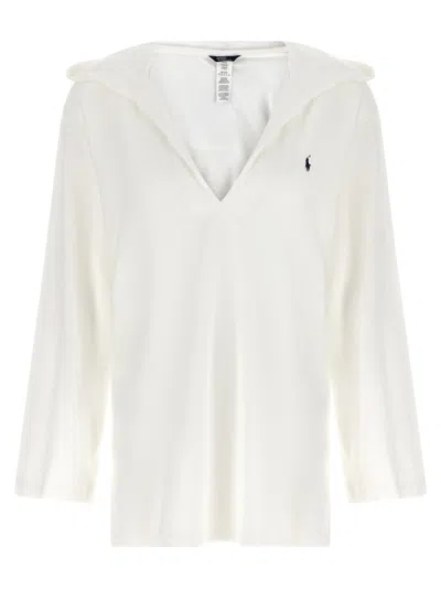 Polo Ralph Lauren Hooded Sweater Shirt And Blouse White