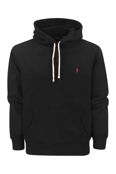 Polo Ralph Lauren Rl Fleece Hooded Sweatshirt  In Black