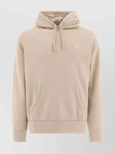 Polo Ralph Lauren Hooded Sweatshirt Kangaroo Pocket In Neutral