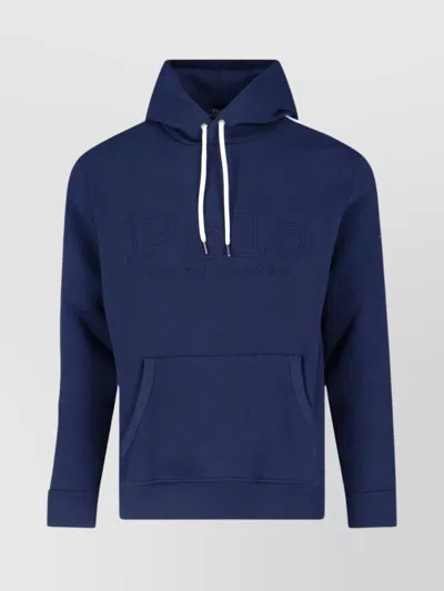 Polo Ralph Lauren Hooded Sweatshirt Kangaroo Pocket In Blue