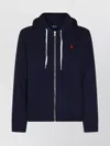 Polo Ralph Lauren Zip-up Hoodie With Drawstring Hood And Kangaroo Pockets In Blue