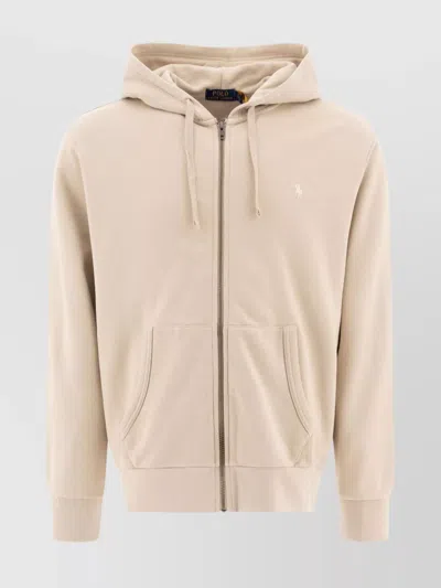 Polo Ralph Lauren Hooded Sweatshirt Kangaroo Pocket In Neutrals