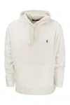 Polo Ralph Lauren Mens Embroidered-logo Double-knit Cotton-jersey Hoody Pale Cream Xl In White