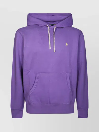 Polo Ralph Lauren Hooded Sweatshirt With Drawstring And Kangaroo Pocket In Purple