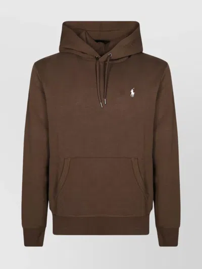 Polo Ralph Lauren Cotton Blend Sweatshirt With Iconic Embroidery In Brown