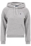 Polo Ralph Lauren Grey Hoodie With Drawstring Hood And Pony Embroidery On The Front In Cotton Blend Woman In Dark Vintage Heather (grey)