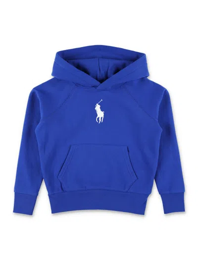 Polo Ralph Lauren Hooded Sweatshirt With Embroidered Pony For Girls In Blue