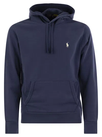 Polo Ralph Lauren Hooded Sweatshirt With Embroidered Pony In Navy