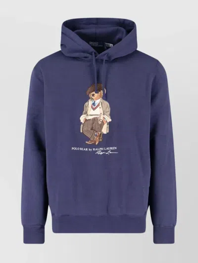 POLO RALPH LAUREN HOODED SWEATSHIRT WITH GRAPHIC PRINT AND POCKET