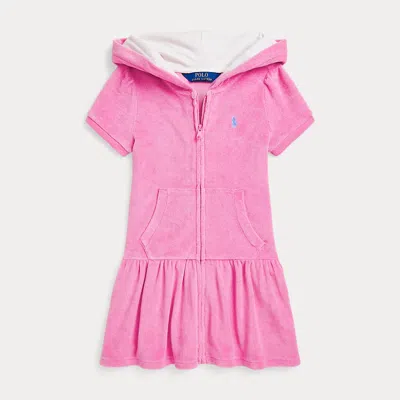 Polo Ralph Lauren Kids' Hooded Terry Cover-up In Pink