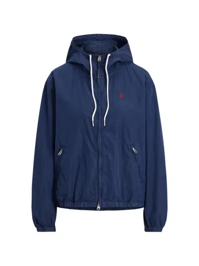 Polo Ralph Lauren Hooded Zip Jacket In Blue