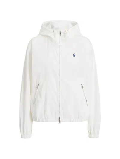 Polo Ralph Lauren Hooded Zip Jacket In White