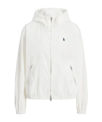 Polo Ralph Lauren Hooded Zip Jacket In White