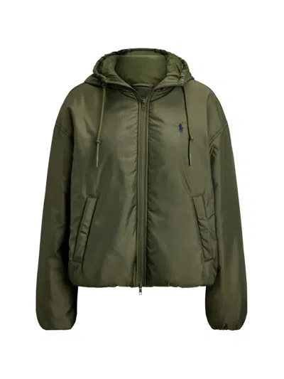 Polo Ralph Lauren Hooded Zip-up Jacket In Green