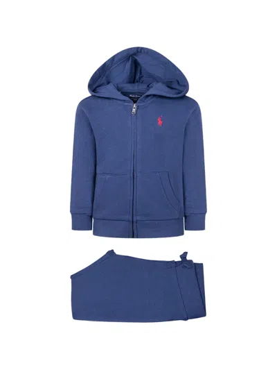 Polo Ralph Lauren Babies' Hooded Zip-up Tracksuit In Blue