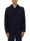 Polo Ralph Lauren Zip-up Hooded Sweatshirt In Black