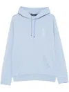 Polo Ralph Lauren Cotton Sweatshirt With Kangaroo Pocket And Drawstring Hood In Blue