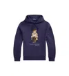 Polo Ralph Lauren Navy Graphic Bear Hoodie With Drawstring In Blue