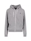 Polo Ralph Lauren Relaxed-fit Full-zip Hoodie With Drawstring In Gray
