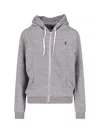 Polo Ralph Lauren Grey Zip-up Sweatshirt In Cotton Blend In Gray