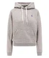 Polo Ralph Lauren Grey Hoodie With Drawstring Hood And Pony Embroidery On The Front In Grey