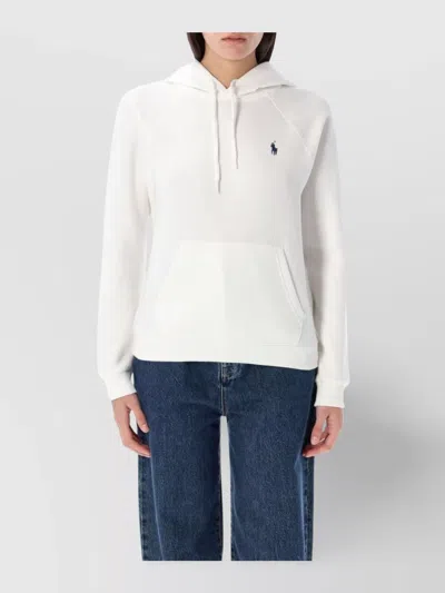Polo Ralph Lauren Hoodie Kangaroo Pocket Cotton Blend In White
