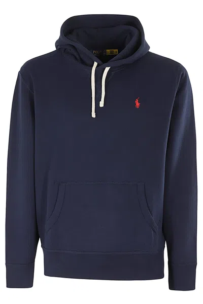 Polo Ralph Lauren Classic Hoodie Sweatshirt With Front Kangaroo Pocket In Blue