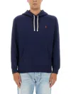 Polo Ralph Lauren Drawstring Hood Sweatshirt With V-shaped Insert In Multi