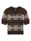 Polo Ralph Lauren Intarisa Cotton And Wool Sweater In Animal Print