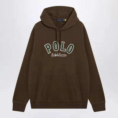 Polo Ralph Lauren Logo Hooded Sweatshirt In Brown