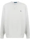 Polo Ralph Lauren Long-sleeve Heathered Sweatshirt With Classic Crew Neckline In Gray