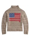 Polo Ralph Lauren Flag Wool Blend Turtleneck Sweater In Multi