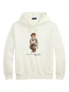 Polo Ralph Lauren Relaxed-fit White Hooded Sweatshirt With Bear Graphic In White