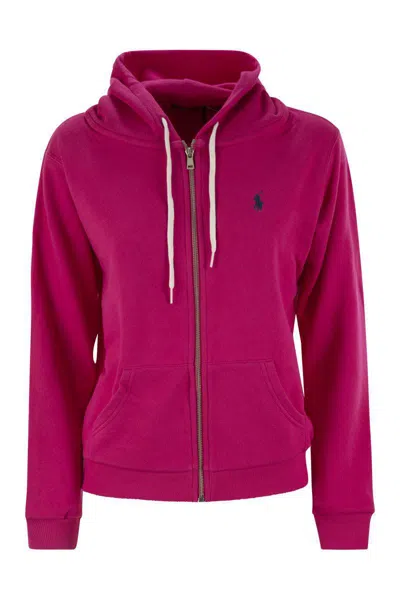Polo Ralph Lauren Hoodie With Zip In Pink