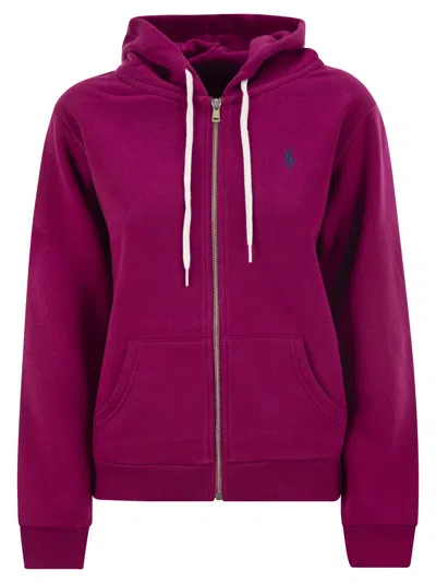 Polo Ralph Lauren Hoodie With Zip In Purple