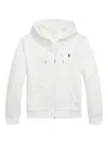 Polo Ralph Lauren Hoodie With Zip Closure In White Cotton In White