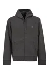 Polo Ralph Lauren Grey Sweatshirt With Drawstring Hood And Pony Embroidery On The Front In Cotton Blend Man In Gray
