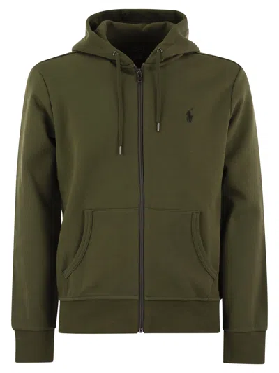 Polo Ralph Lauren Hoodie With Zip In Olive Green