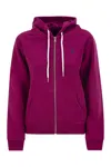 Polo Ralph Lauren Hooded Fleece Zip-up With Embroidered Logo In Purple