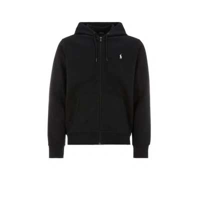 Polo Ralph Lauren Cotton Blend Sweatshirt With Embroidered Logo On The Front In Black