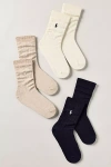 Polo Ralph Lauren Horse Crew Socks, Set Of 3 In Neutral