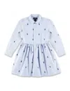 Polo Ralph Lauren Horses Shirt Dress In Blue Hyacinth