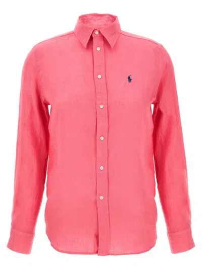 Polo Ralph Lauren Hot Fuchsia Embroidery Shirt In Purple